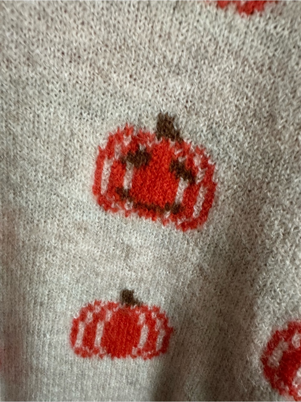 Vince Camuto Cream Sweater with Orange Pumpkin Motif - Picture 3 of 7